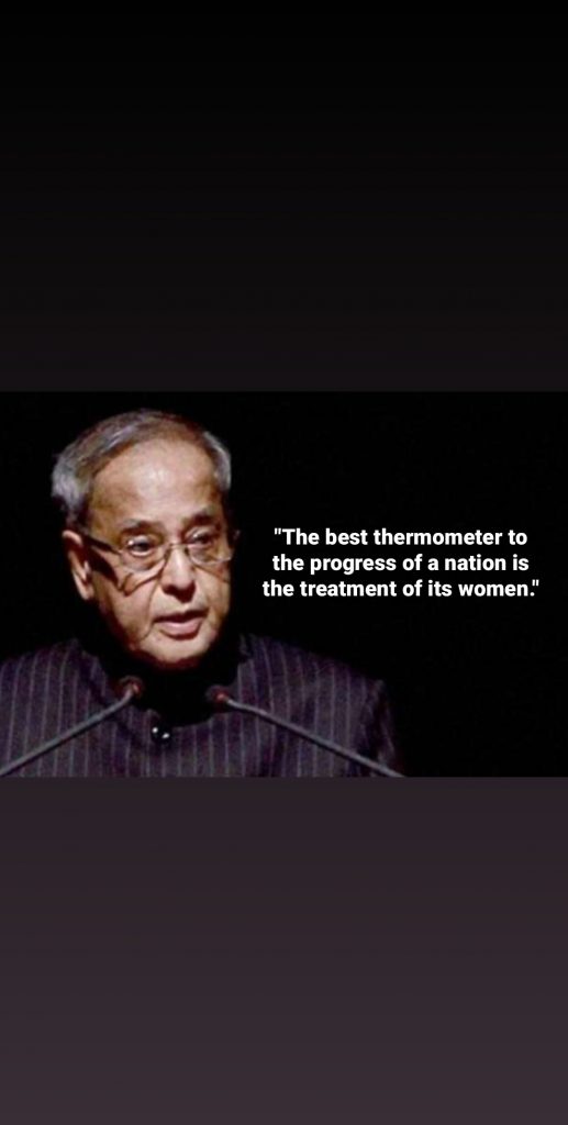 quotes from pranab Mukherjee (about women